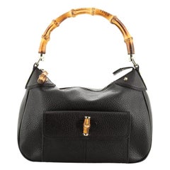 Gucci  Bamboo Zip Top Handle Bag Leather Medium