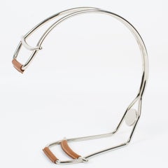 Gucci Bar Chrome and Leather Bottle Holder Wine Server, circa 1980