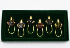 Gucci Barware Gold Plated and Enamel Cocktail Glass Makers in Box, circa 1980