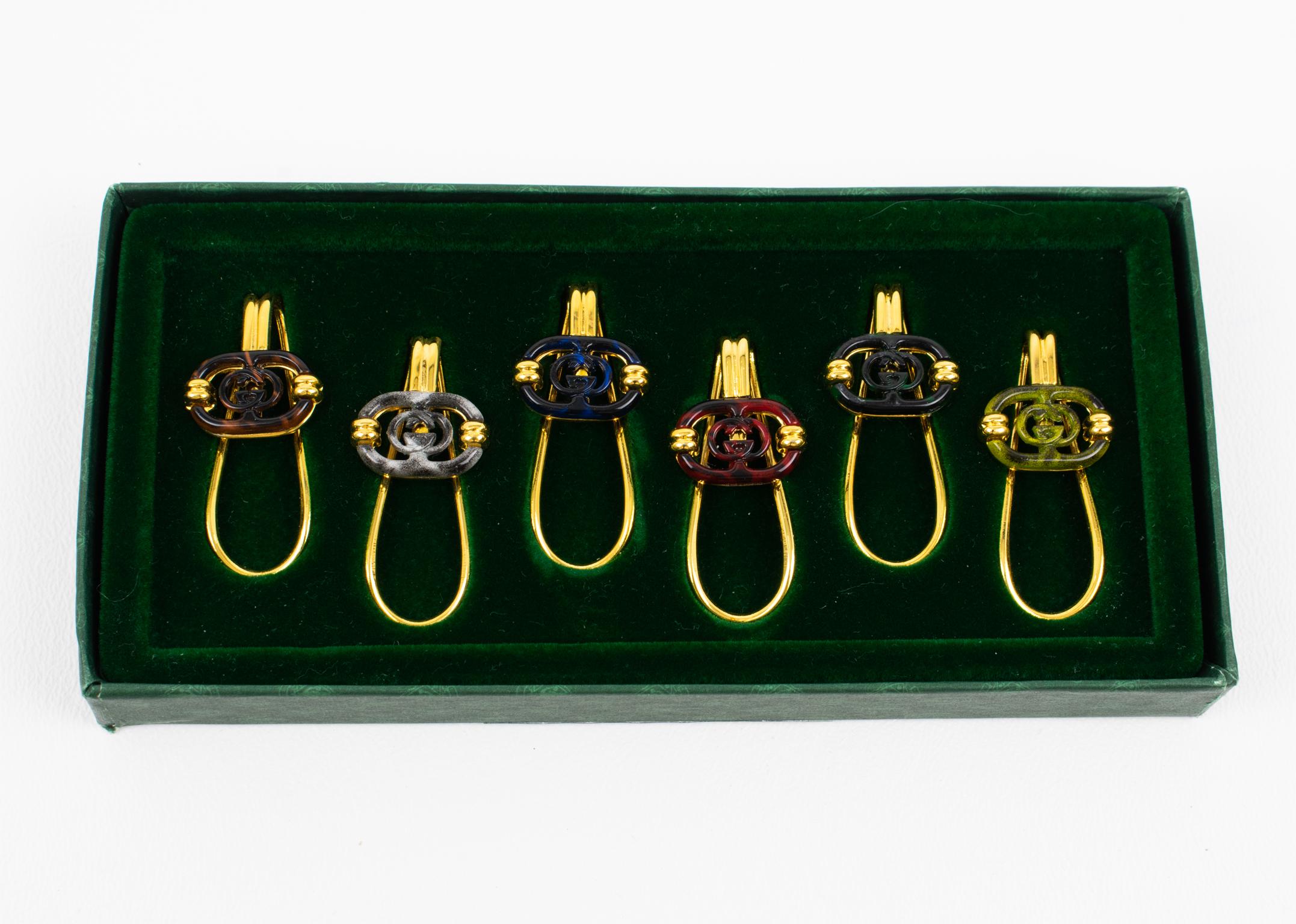 Vaso de cóctel Gucci chapado en oro y esmaltado en caja, años 80 Moderno en venta