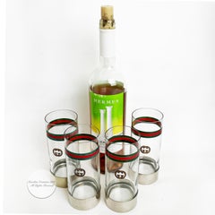 Gucci Barware Highball Glasses Set of 4 GG Logo Webbing Vintage 80s