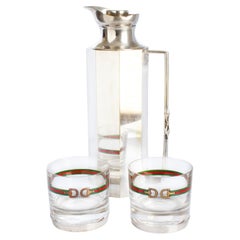 Gucci Barware Set Horse Bit Cocktail Glasses and Decanter Rare Vintage 70s