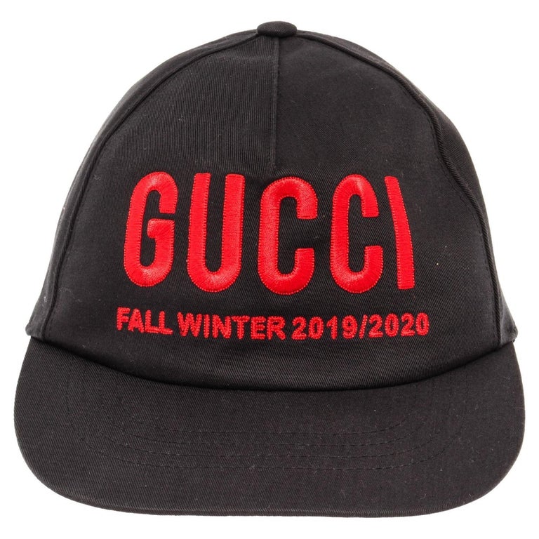 Gucci Baseball Cap with black canvas, embroidered Gucci Fall Winter ...