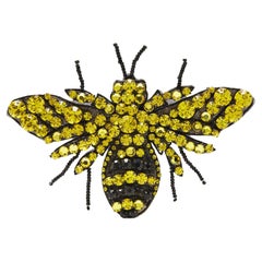 Zweifarbige Gucci Bienen-Kristallharz-Brosche