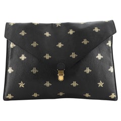 Gucci Bee Envelope Portfolio Printed Leather