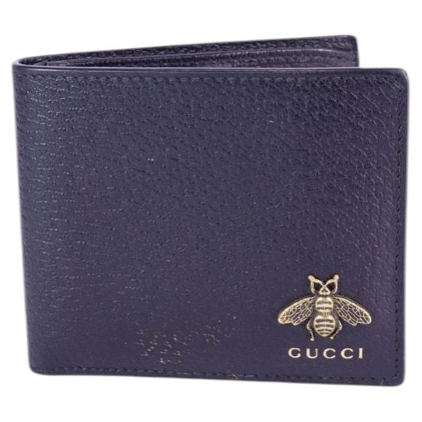 Gucci Black Leather Bee Blind For Love Compact Wallet at 1stDibs