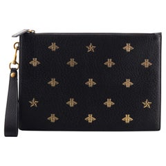 Gucci Bee Star Pouch Printed Leather Medium