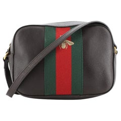 Gucci Bee Web Kameratasche aus Leder