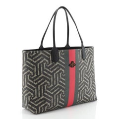 Gucci Bee Web Shopping Tote Caleido Print GG Coated Canvas Medium