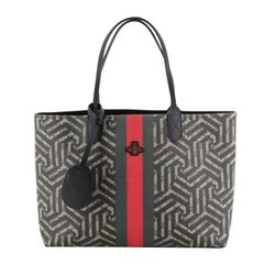 Gucci Bee Web Shopping Tote Caleido Print GG Coated Canvas Medium