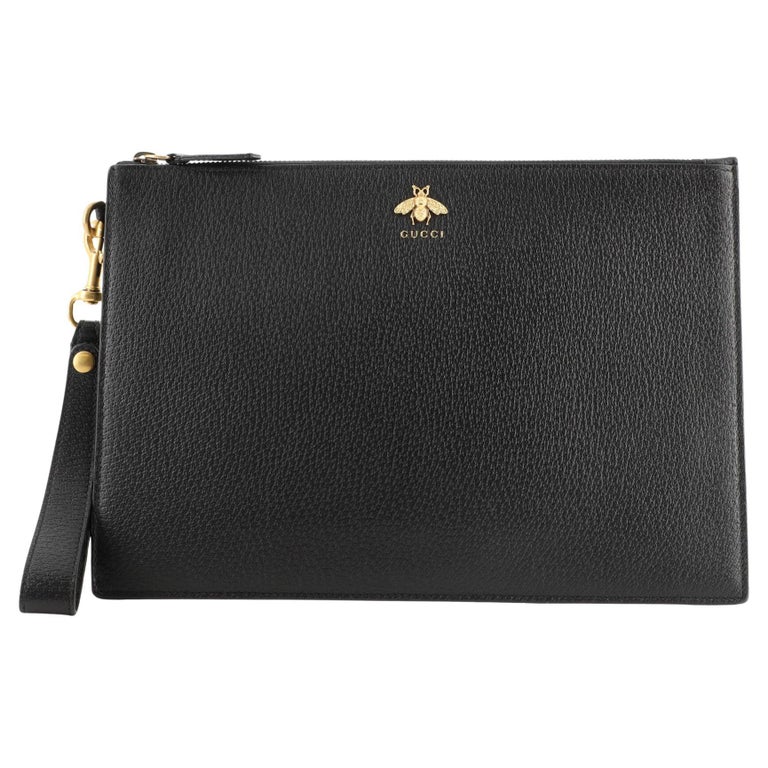 Gucci Bee Wristlet Clutch Leather at 1stDibs