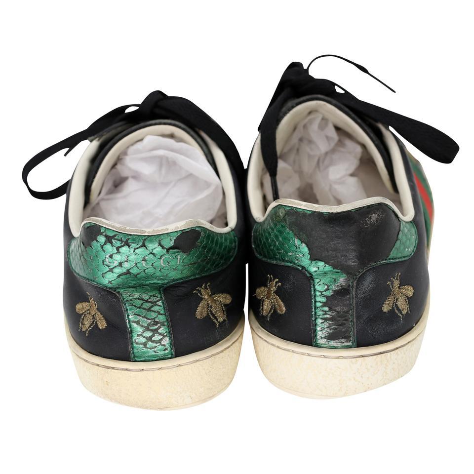 Gucci Bees and Stars 7 Leather Embroidered Low-Top Mens Sneakers GG-S0805P-0009 For Sale 2