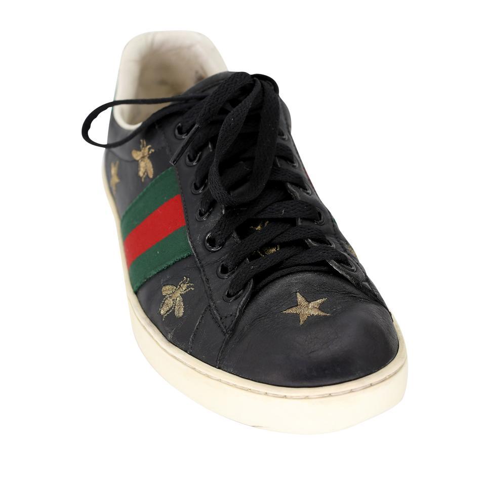 Men's Gucci Bees and Stars 7 Leather Embroidered Low-Top Mens Sneakers GG-S0805P-0009 For Sale