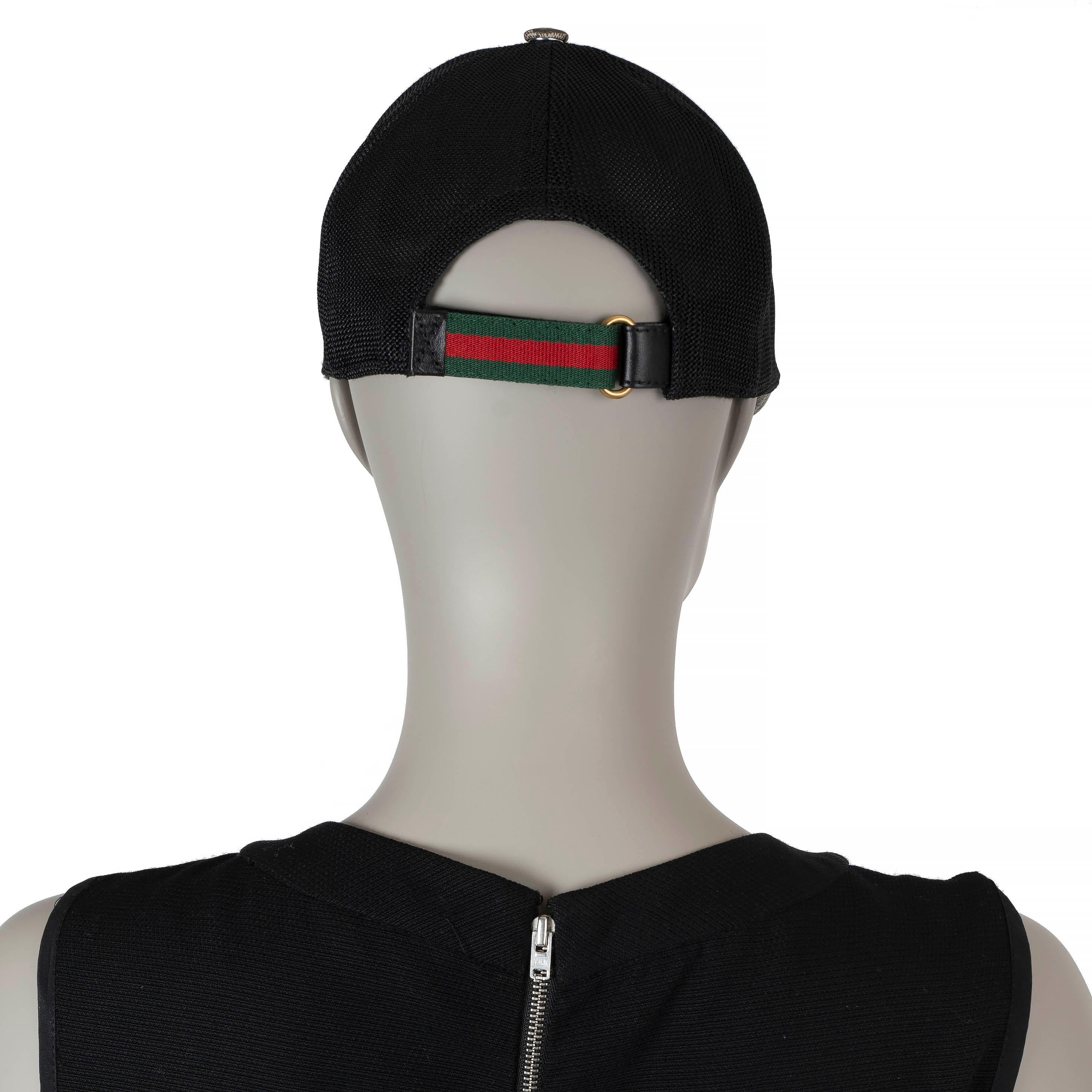 GUCCI beige 2017 GG SUPREME BEE canvas Baseball Cap Hat M In Excellent Condition In Zürich, CH