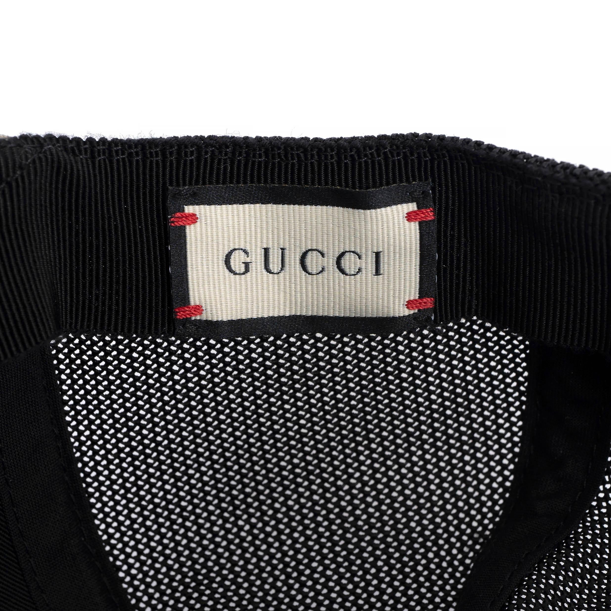 GUCCI beige 2017 GG SUPREME BEE canvas Baseball Cap Hat M 2