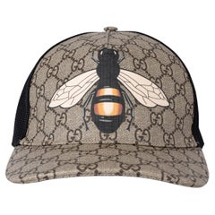 GUCCI beige 2017 GG SUPREME BEE lona Gorra de béisbol M