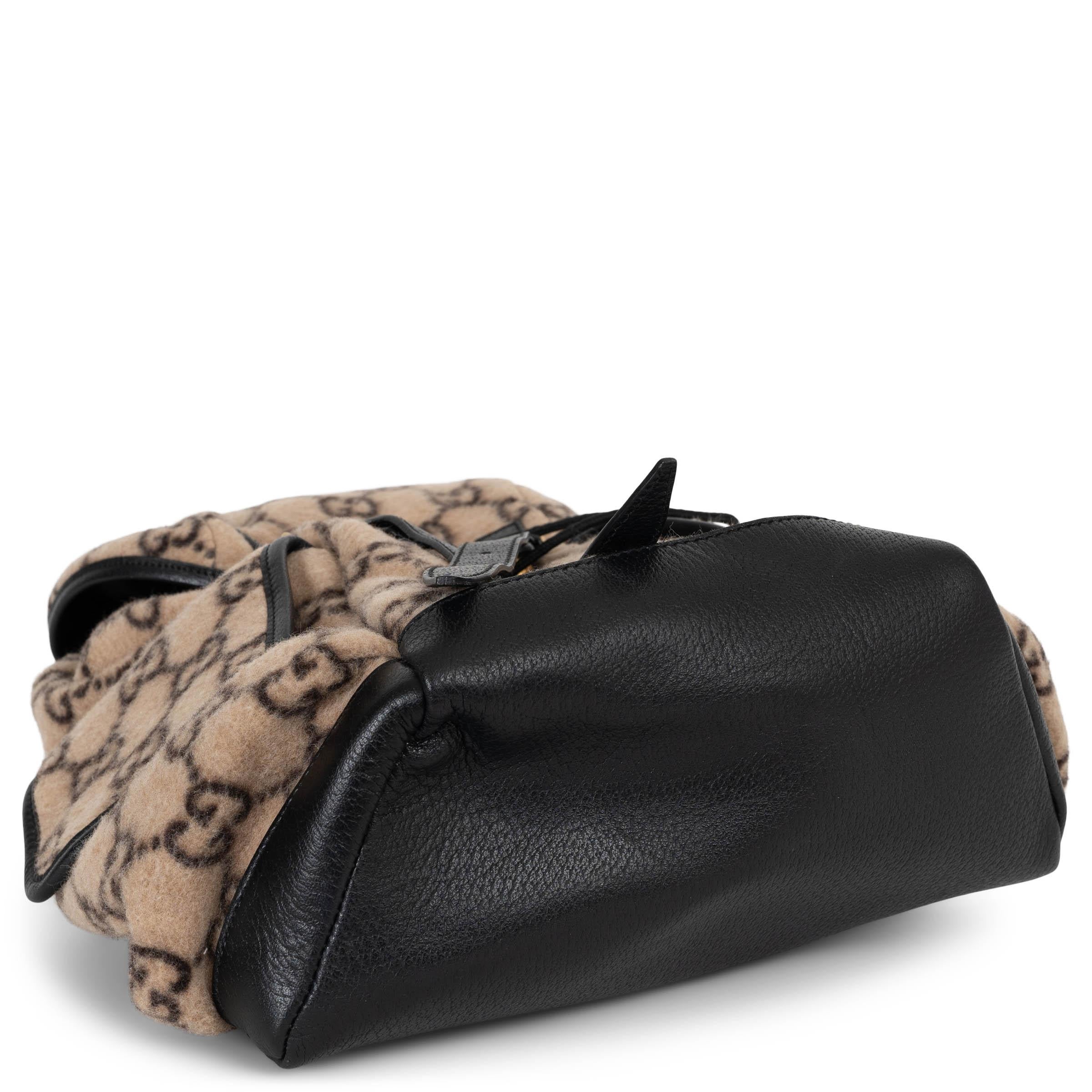 De las mujeres GUCCI beige 2020 GG LANA Y CUERO PEQUEÑA MOCHILA Bolsa en venta