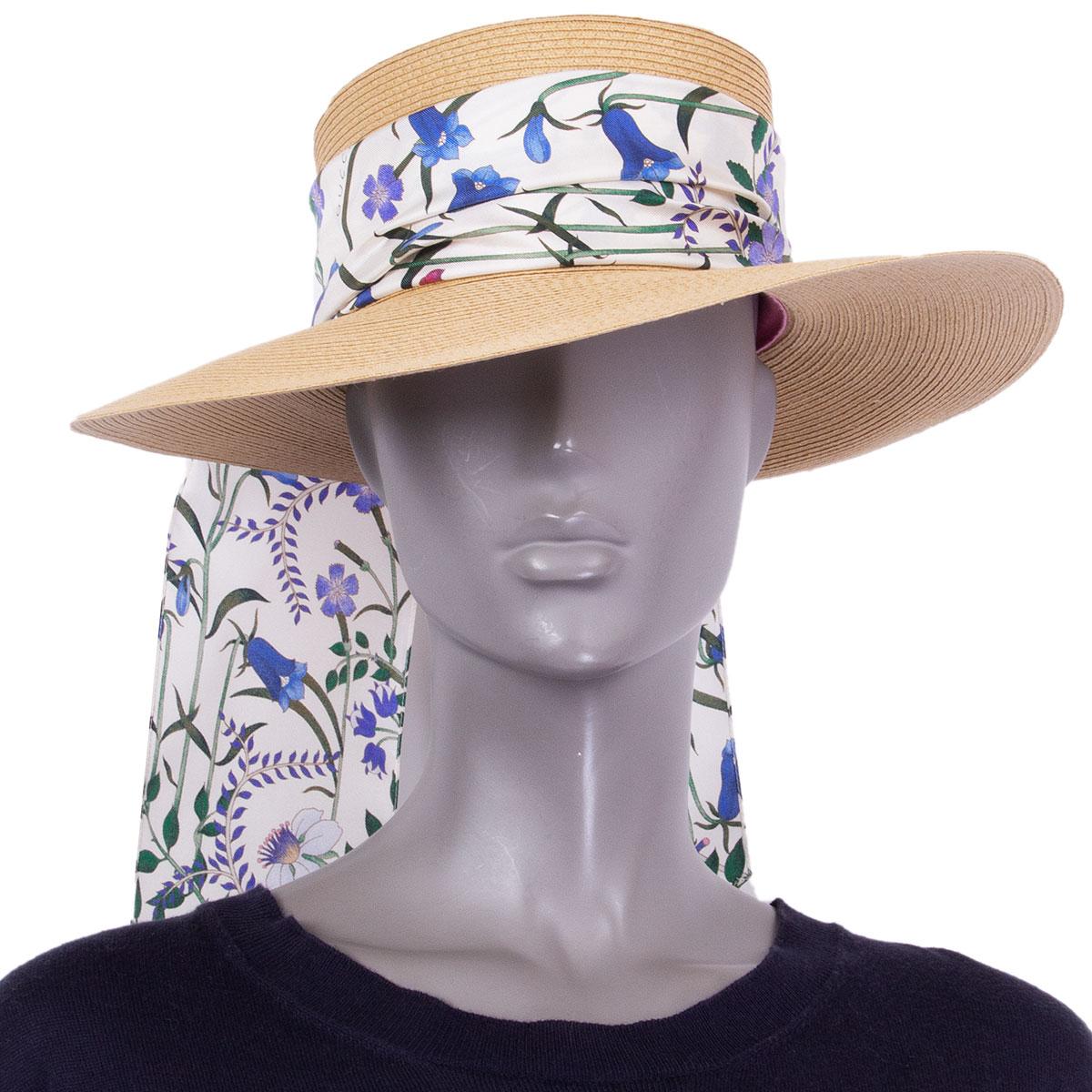 Women's GUCCI beige ALABA Wide Brimmed Straw Hat 56 / S