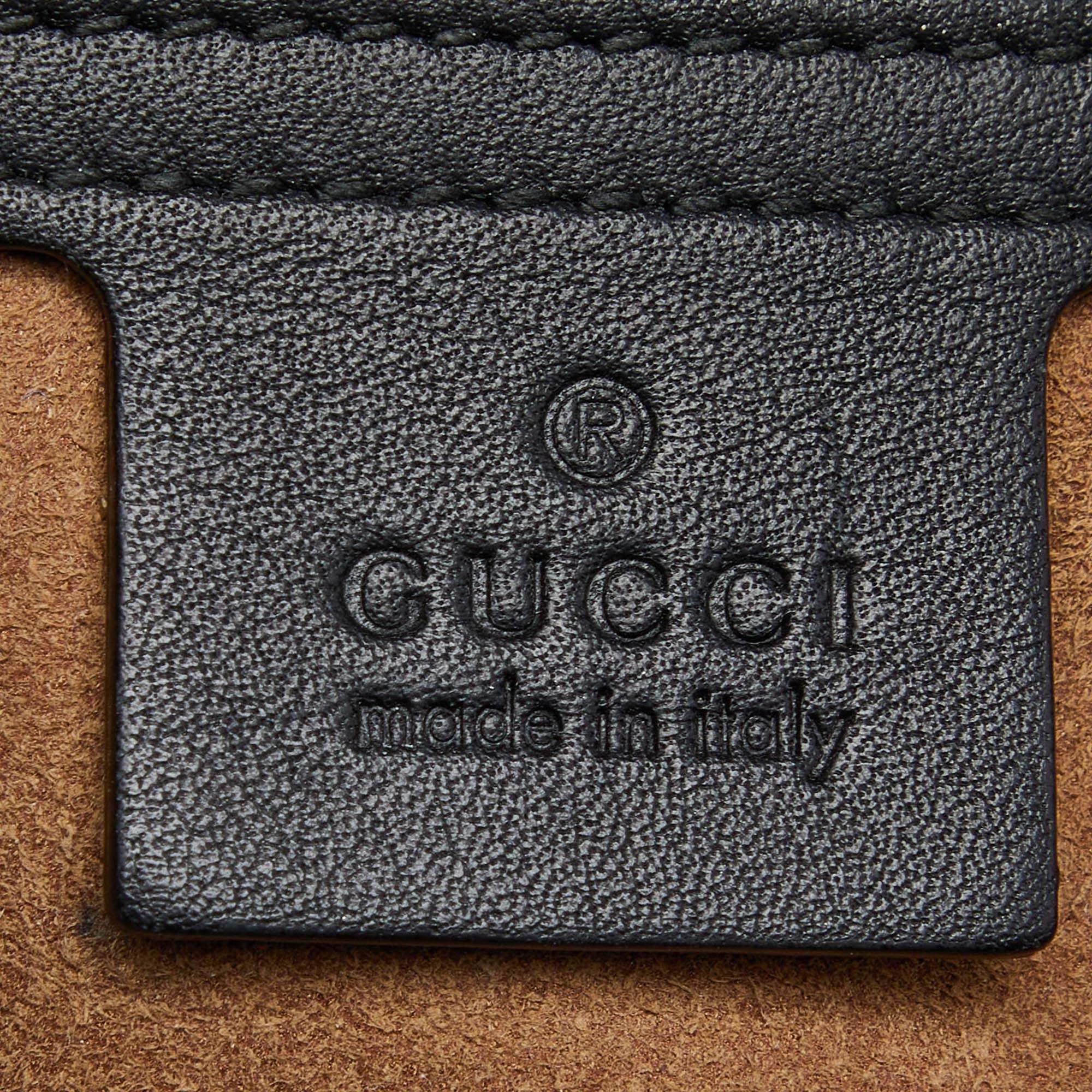 Gucci Beige/Black GG Supreme Canvas and Leather Medium Padlock Tote 2