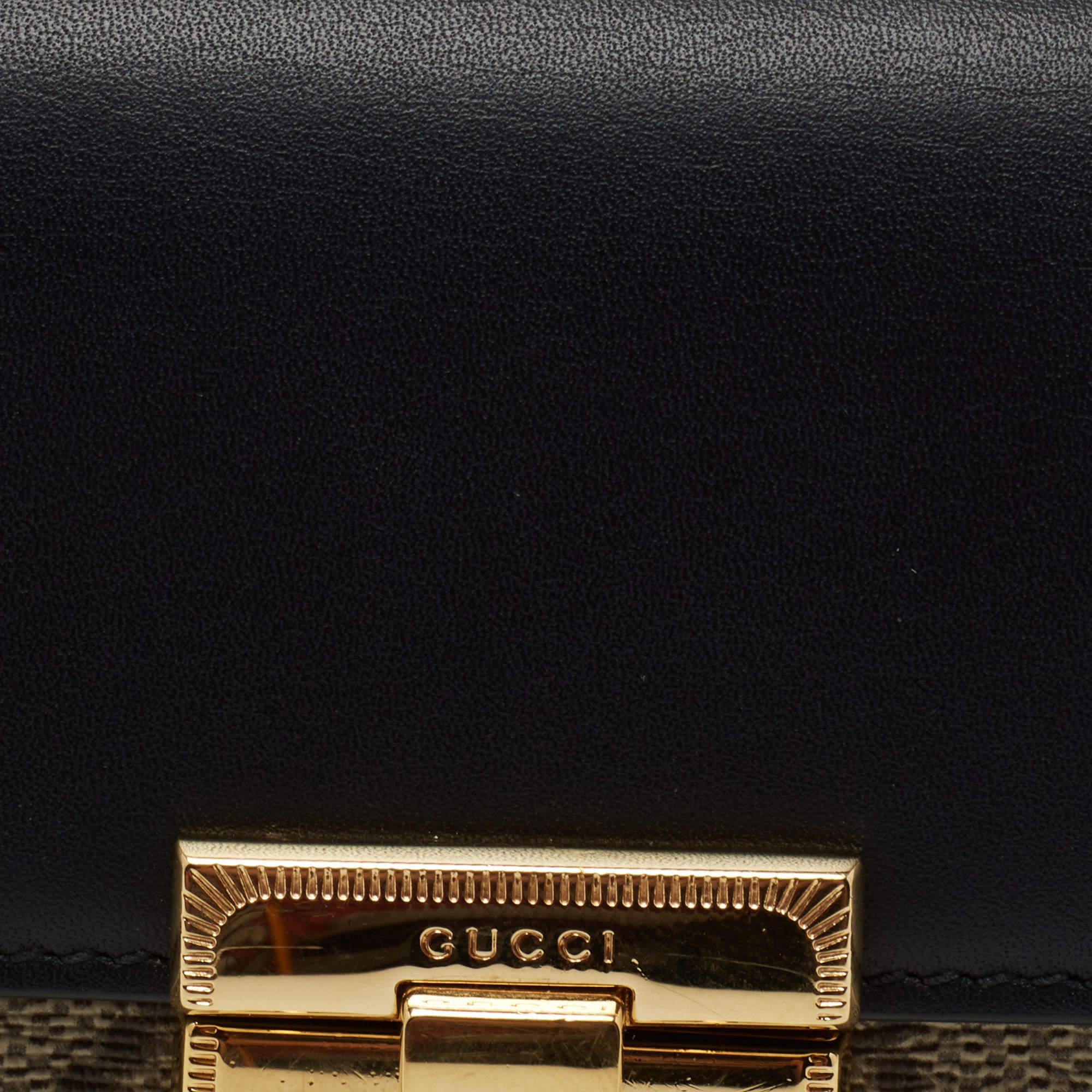 Women's Gucci Beige/Black GG Supreme Canvas and Leather Padlock Wallet