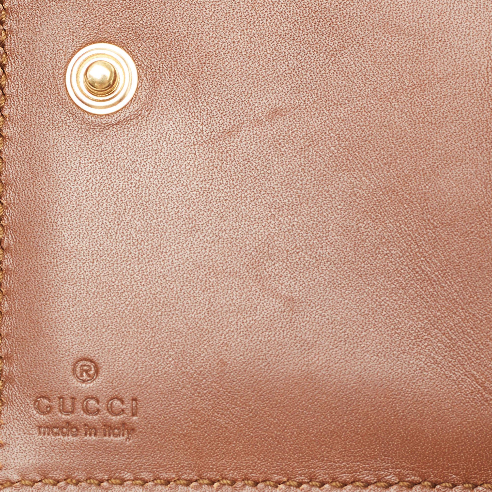 Portafoglio Gucci Beige/Nero GG Supreme in tela e pelle con lucchetto 2