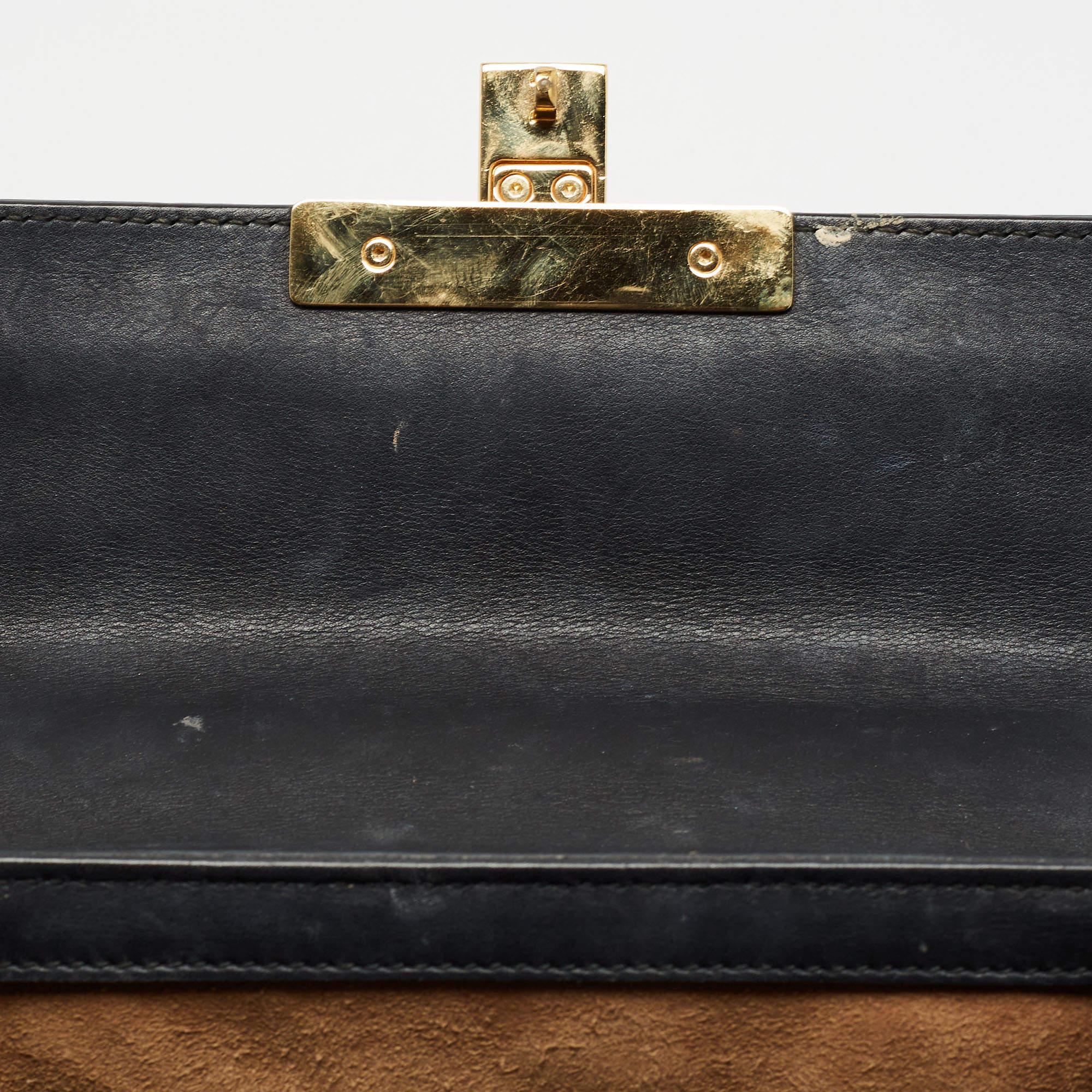 Gucci Beige/Black GG Supreme Canvas and Leather Small Padlock Shoulder Bag 7