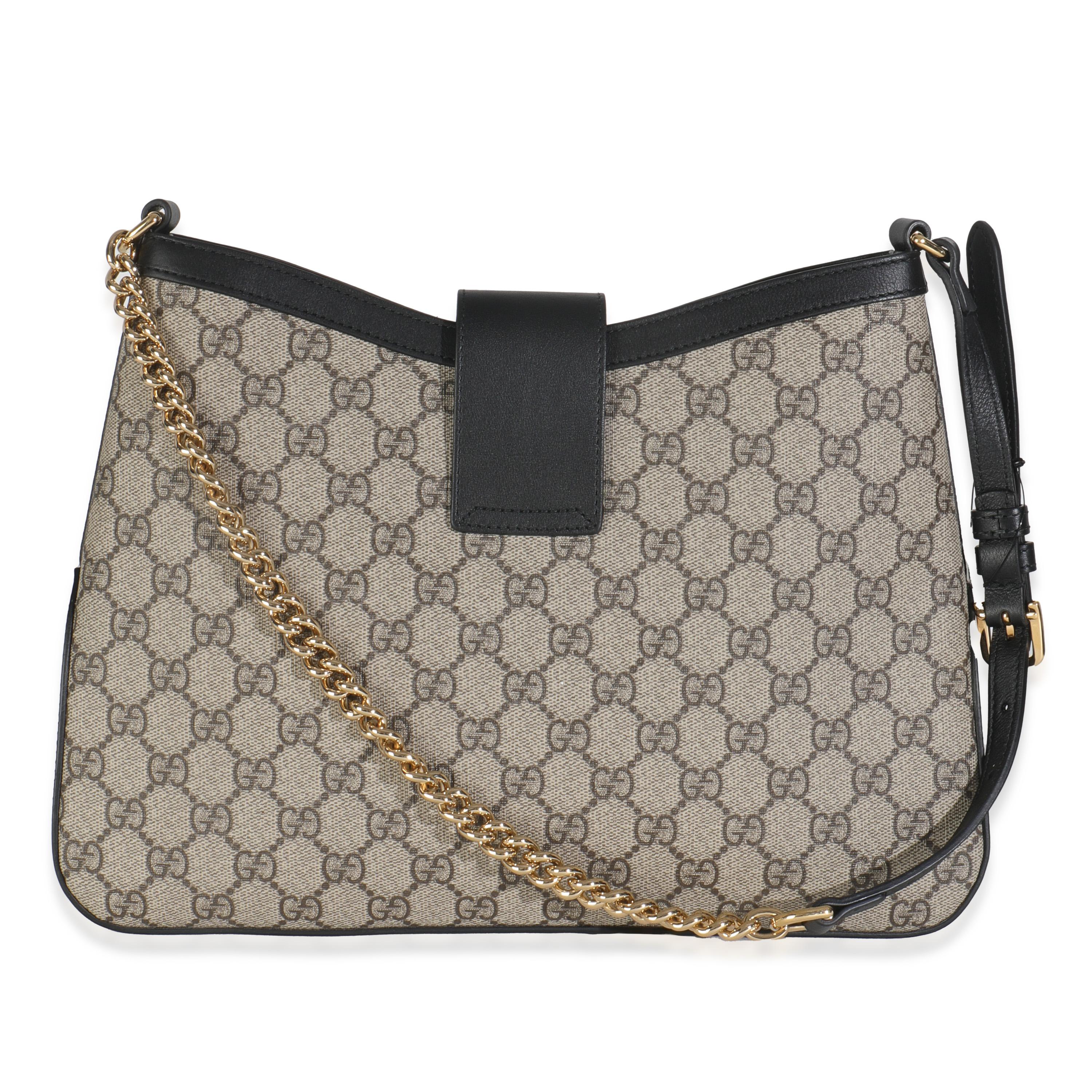 Listing Title : Gucci Beige Black GG Supreme Monogram Canvas Medium Padlock Shoulder Bag
SKU : 148801
MSRP : 2500.00 USD
Condit : Usagé 
Description de l'état : La collection Neo Vintage GG Supreme de Gucci rend hommage aux racines de la maison.