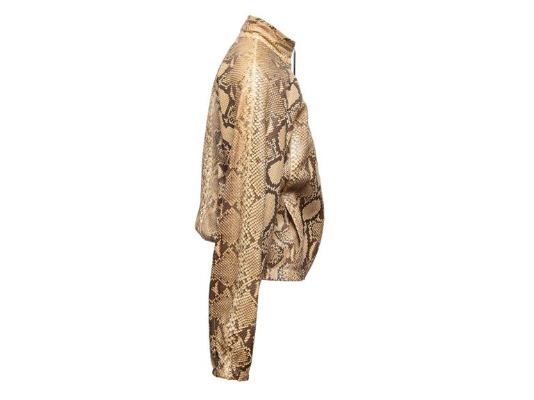 Gucci Python Skin Gucci Beige and Black Python Skin Bomber Jacket For Sale at 1stDibs