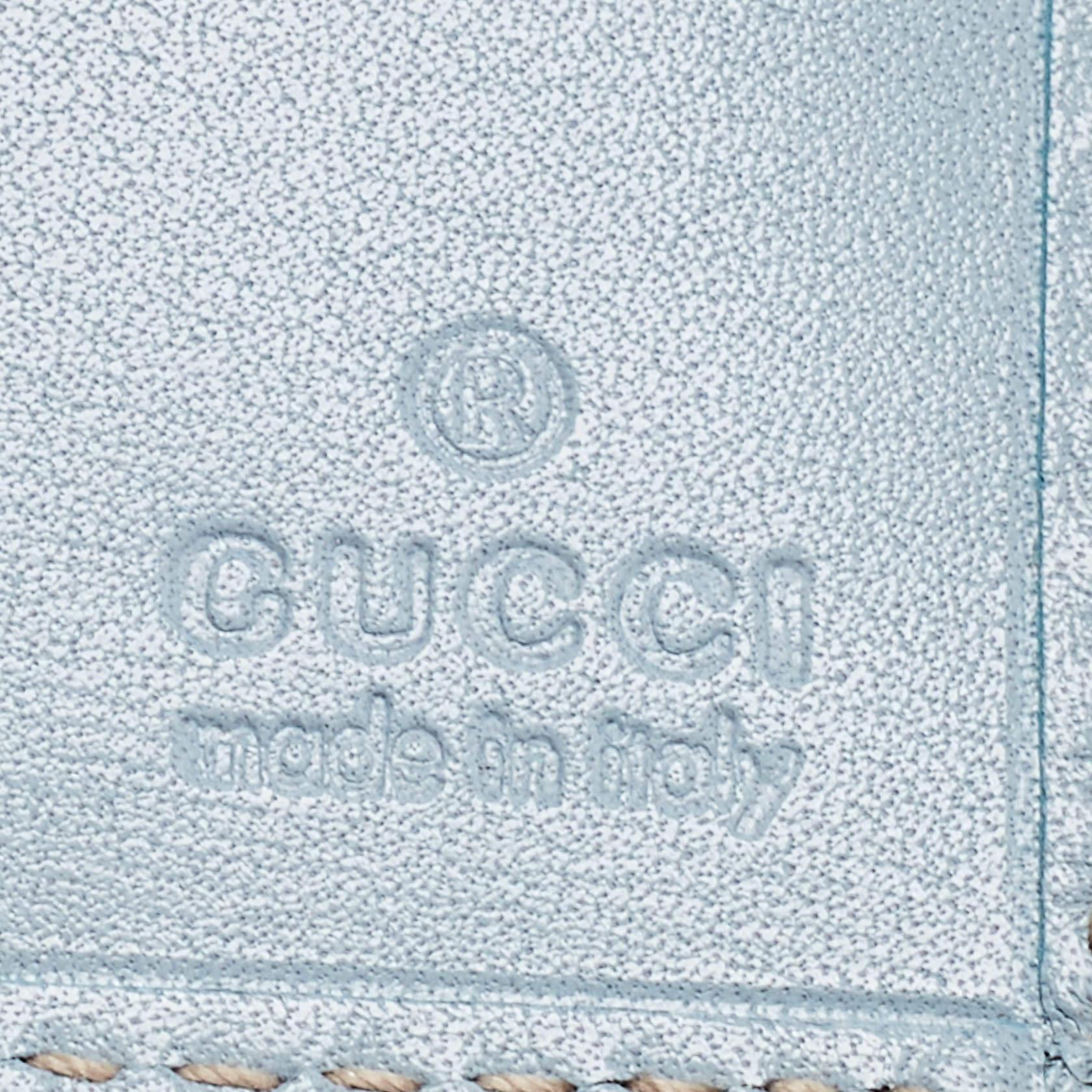 Gucci Beige/Blue GG Canvas and Leather Bifold Wallet 2