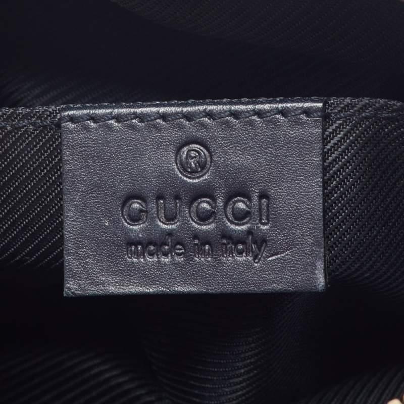 Gucci Beige/Blaues GG Kosmetiktäschchen aus Segeltuch und Leder im Angebot 5