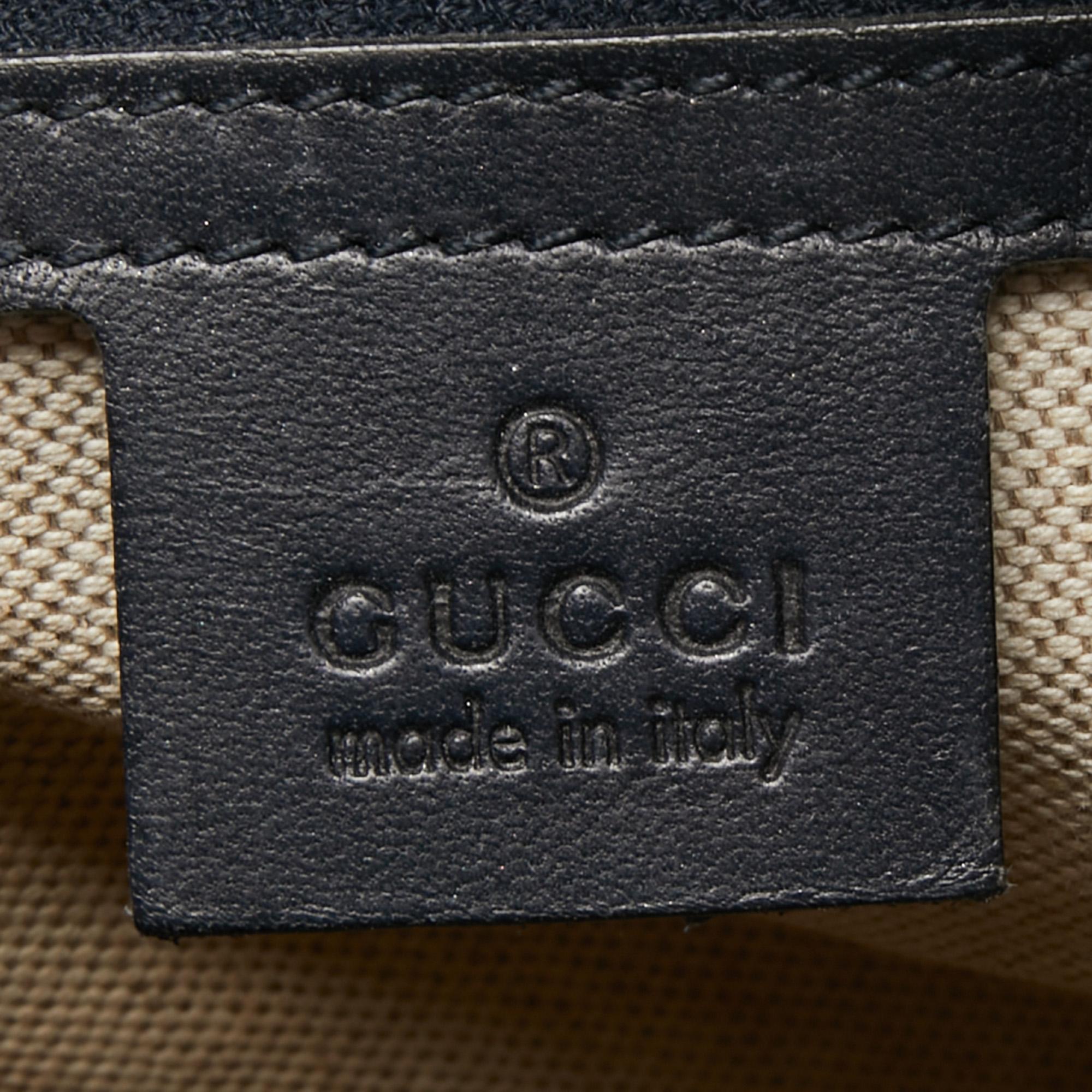 Gucci Beige/Blue GG Canvas Joy Web Boston Bag 12