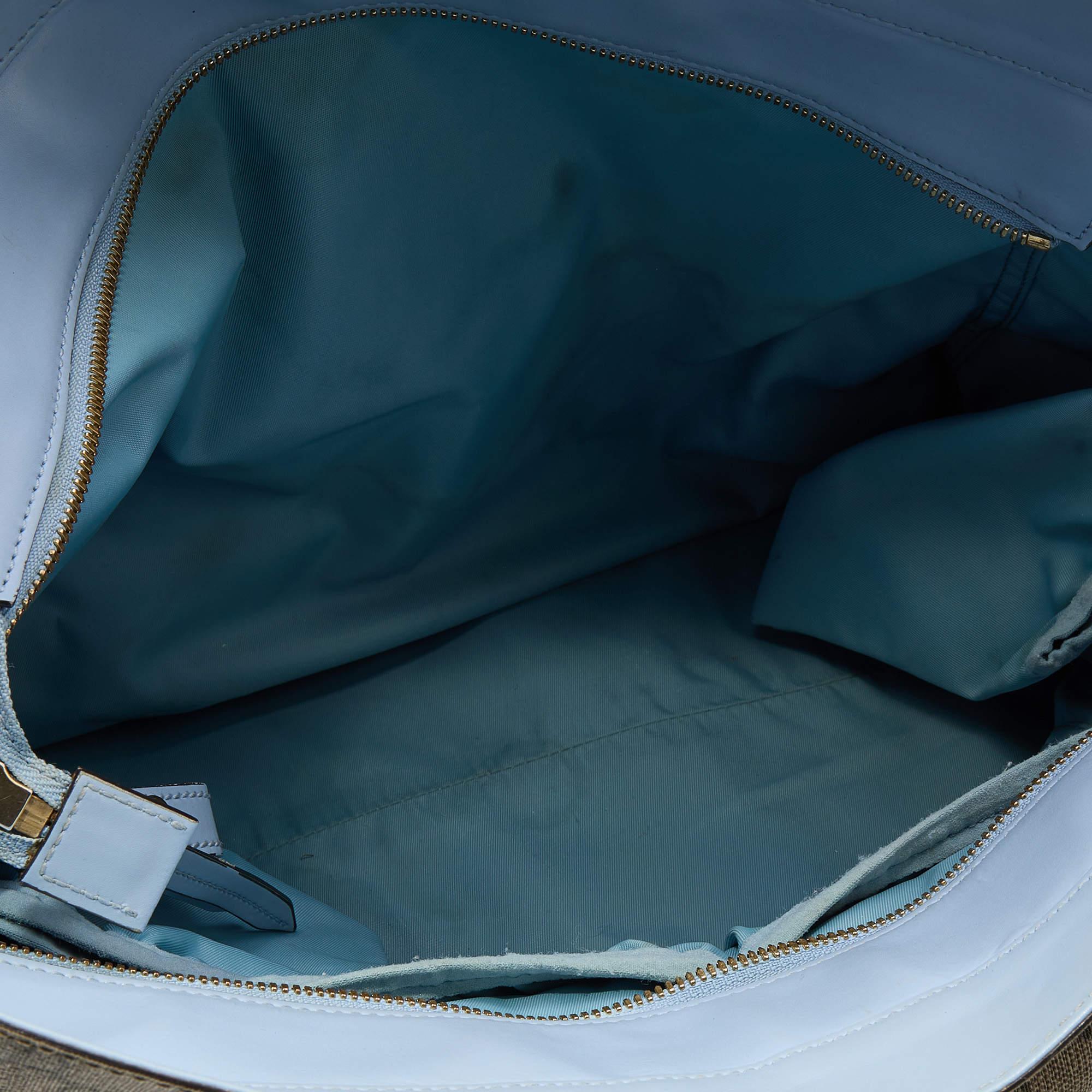 Gucci Beige/Blue GG Supreme Canvas and Leather Diaper Bag 7