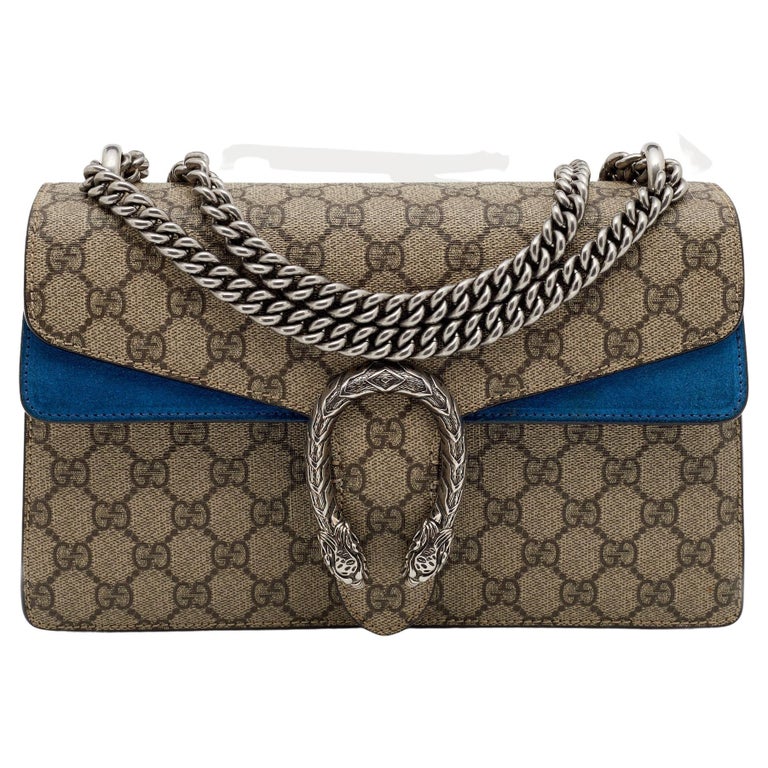 Gucci Beige/Blue GG Supreme Canvas And Suede Medium Dionysus Shoulder Bag  at 1stDibs | gucci 403348