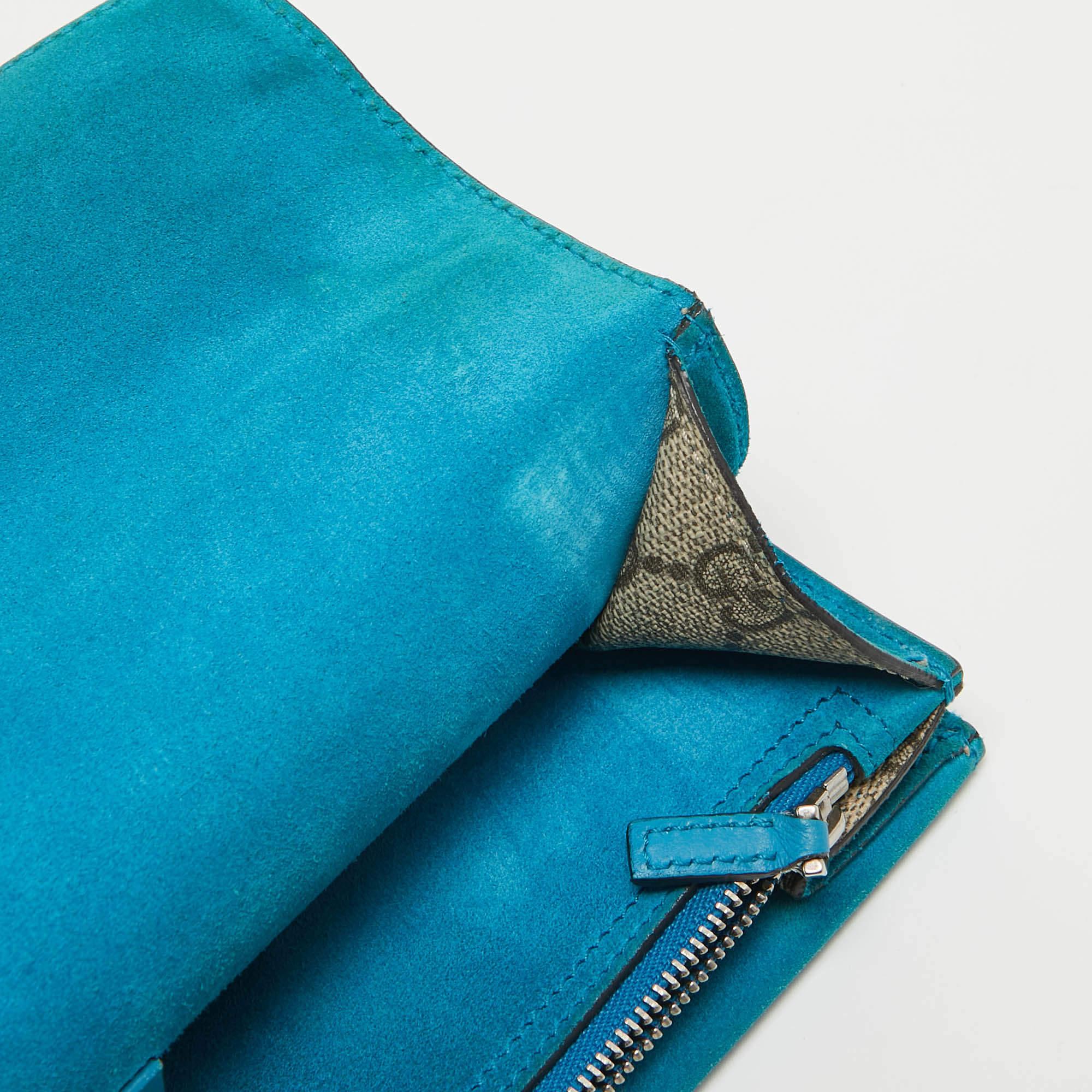 Gucci Beige/Blue GG Supreme Canvas and Suede Small Dionysus Shoulder Bag 3