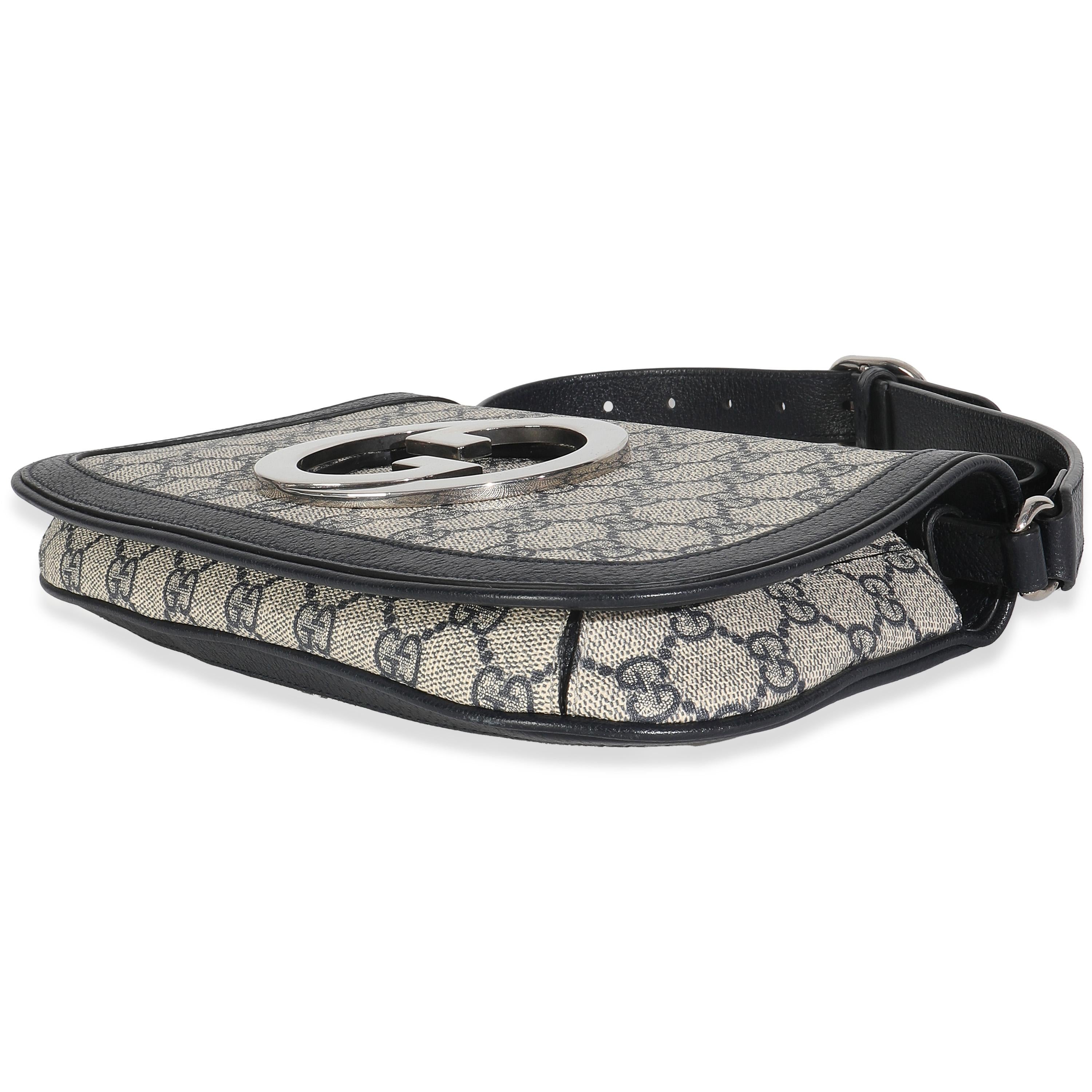 Gucci Beige Blue GG Supreme Canvas Blondie Shoulder Bag Pour femmes en vente