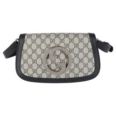 Gucci Beige Blue GG Supreme Canvas Blondie Shoulder Bag