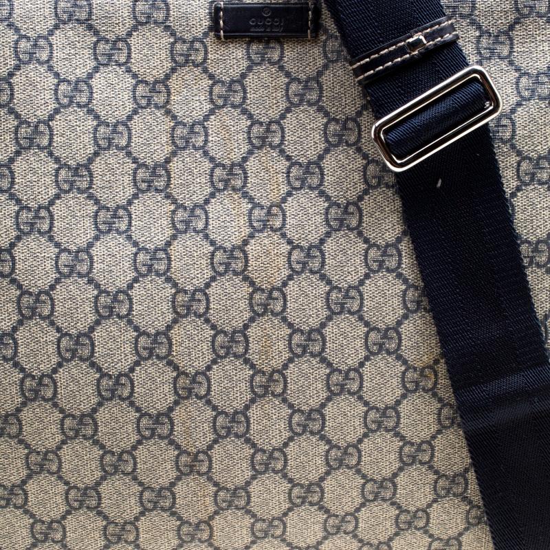 Gucci Beige/Blue GG Supreme Canvas Messenger Bag 3