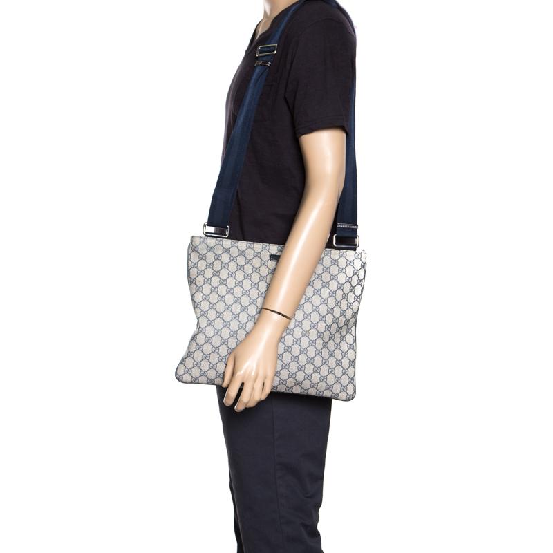 blue gucci messenger bag