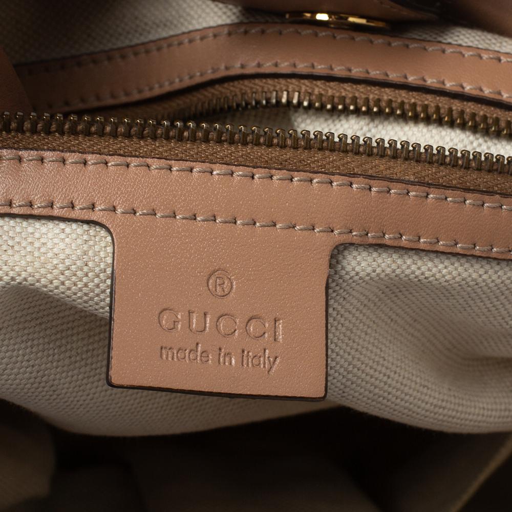 Gucci Beige/Blush Pink GG Canvas and Leather Small Interlocking G Scarlett Tote 6