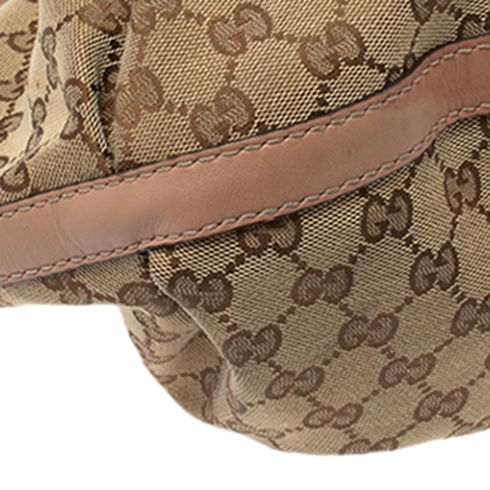Gucci Beige/Blush Pink GG Canvas and Leather Small Interlocking G Scarlett Tote 3