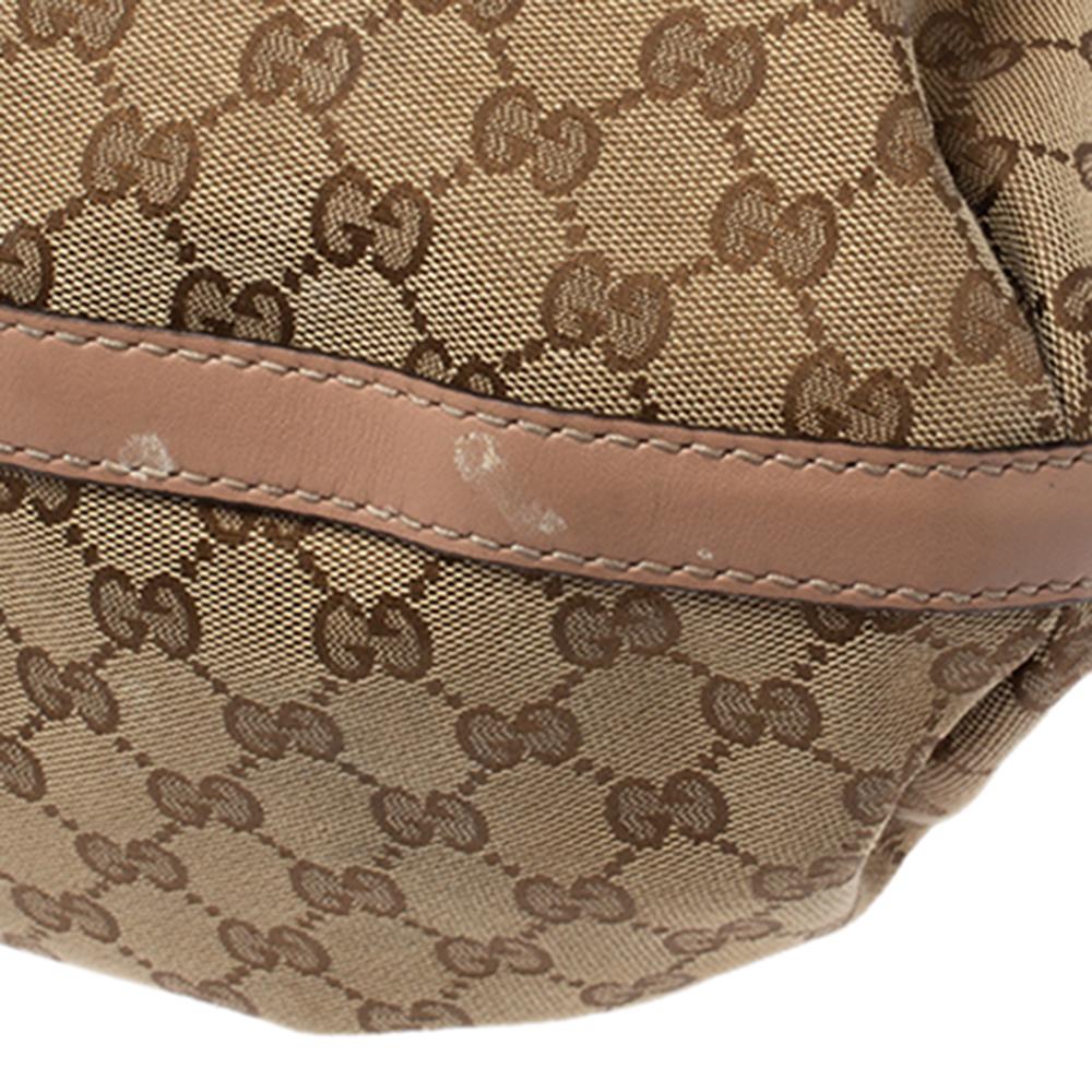 Gucci Beige/Blush Pink GG Canvas and Leather Small Interlocking G Scarlett Tote 4