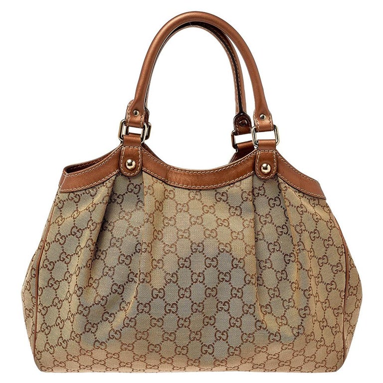 Gucci 'Sukey' GG Canvas and Ivory Leather Tote – Encore Resale.com