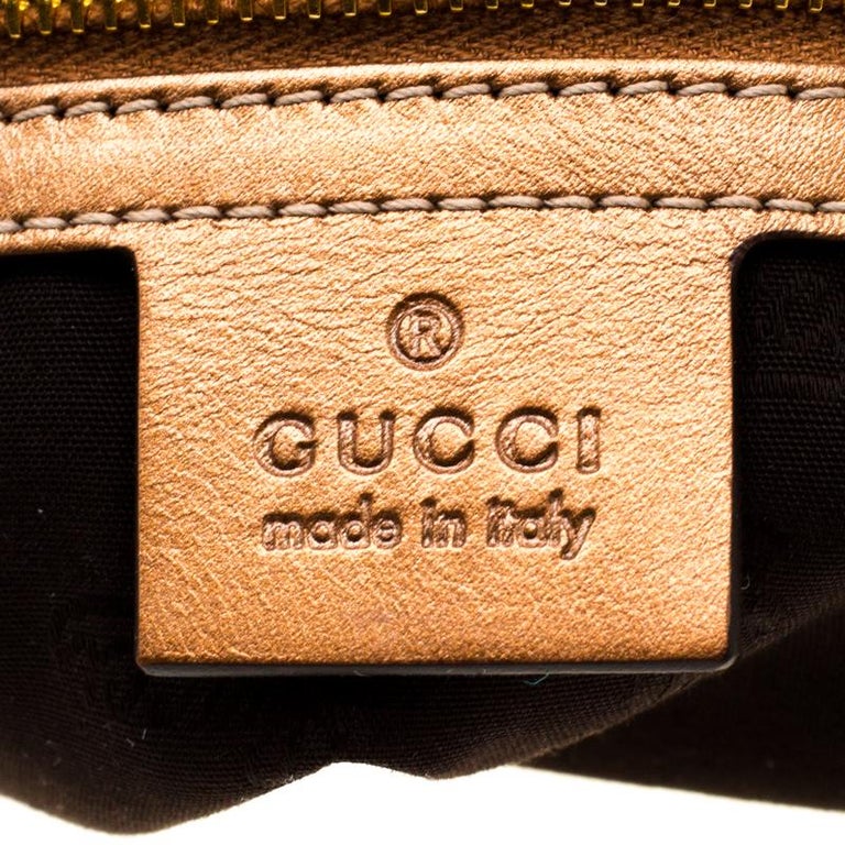 Gucci Beige/Bronze Guccissima Canvas and Leather GG Twins Medium Hobo ...