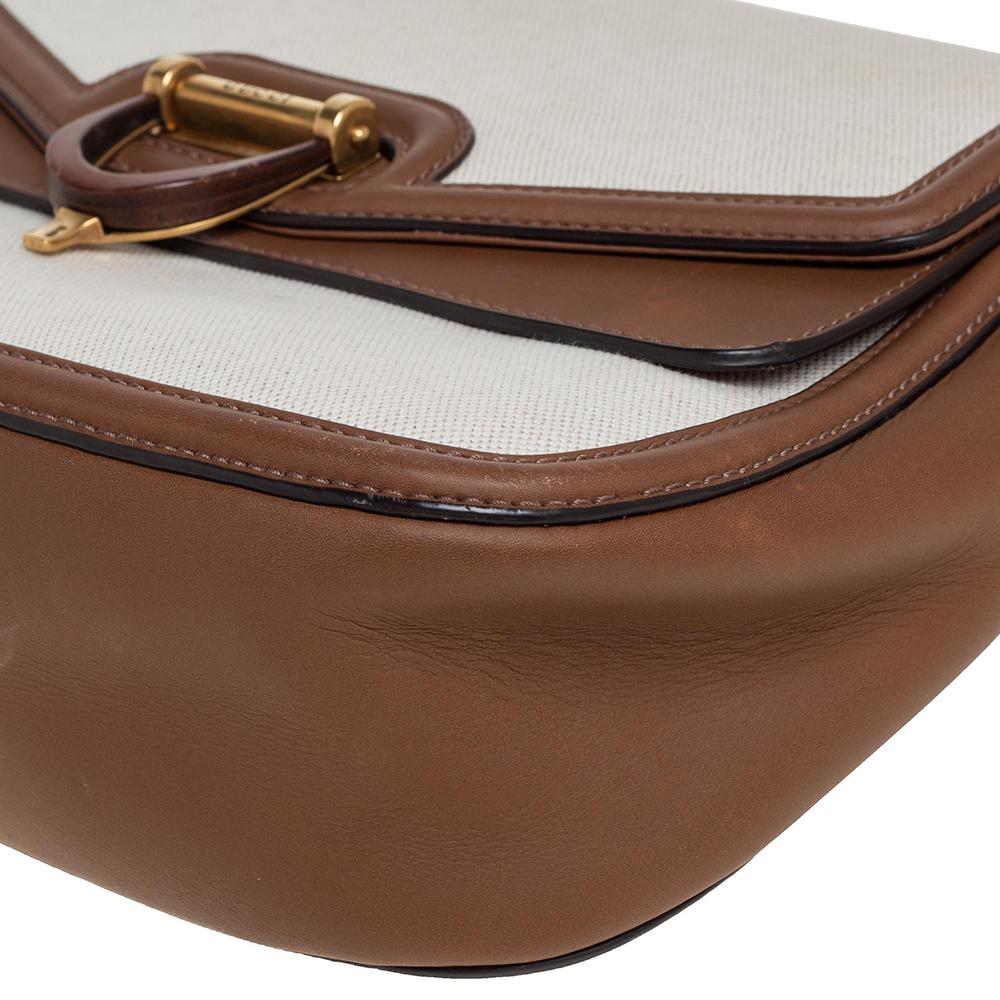 Gucci Beige/Brown Canvas and Leather Derby Shoulder Bag 7