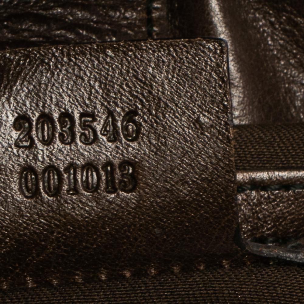 Gucci Beige/Braun Canvas und Leder Horsebit Jockey Tote 9