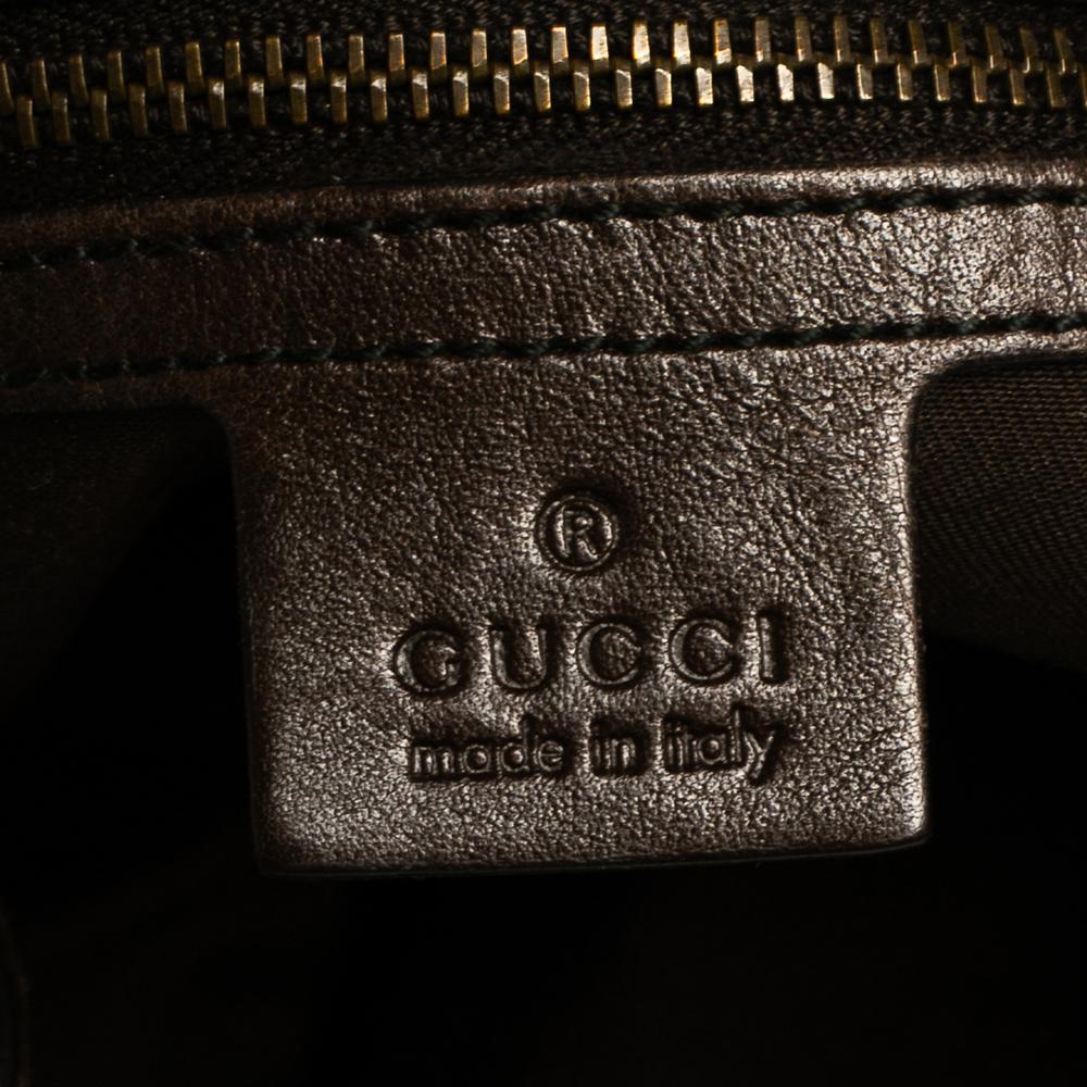 Gucci Beige/Braun Canvas und Leder Horsebit Jockey Tote 1