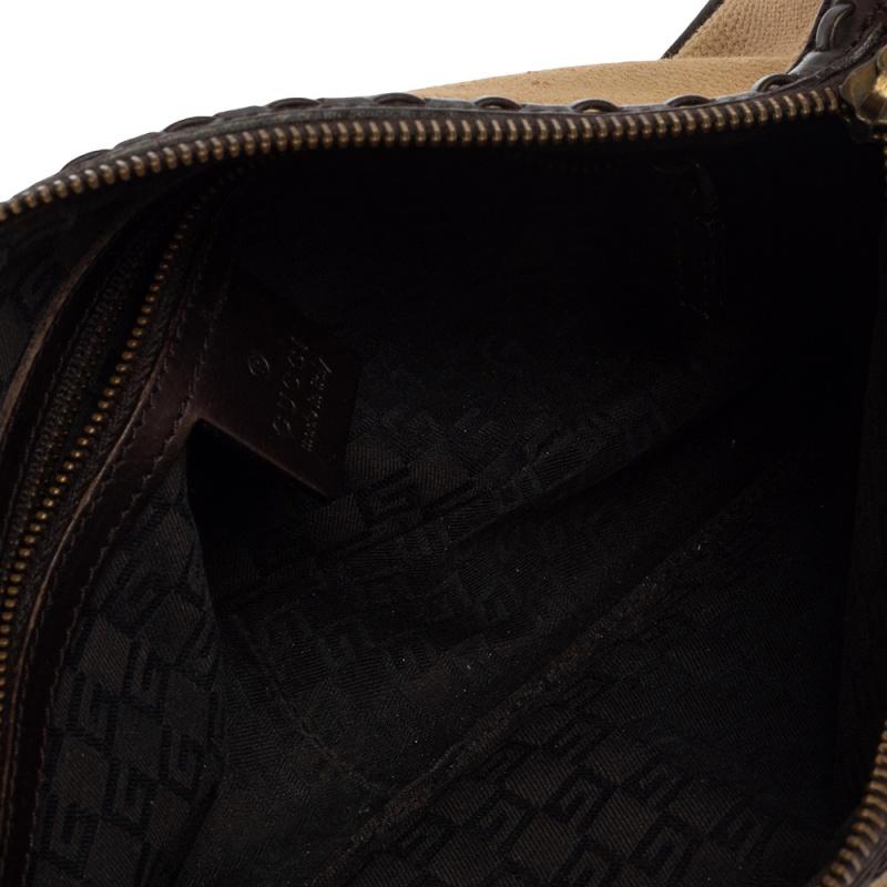 Gucci Beige/Brown Canvas and Leather Vintage Shoulder Bag 7