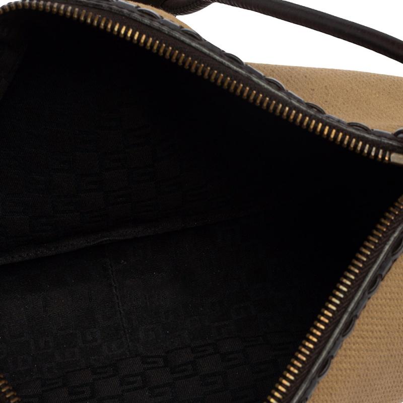 Gucci Beige/Brown Canvas and Leather Vintage Shoulder Bag 5