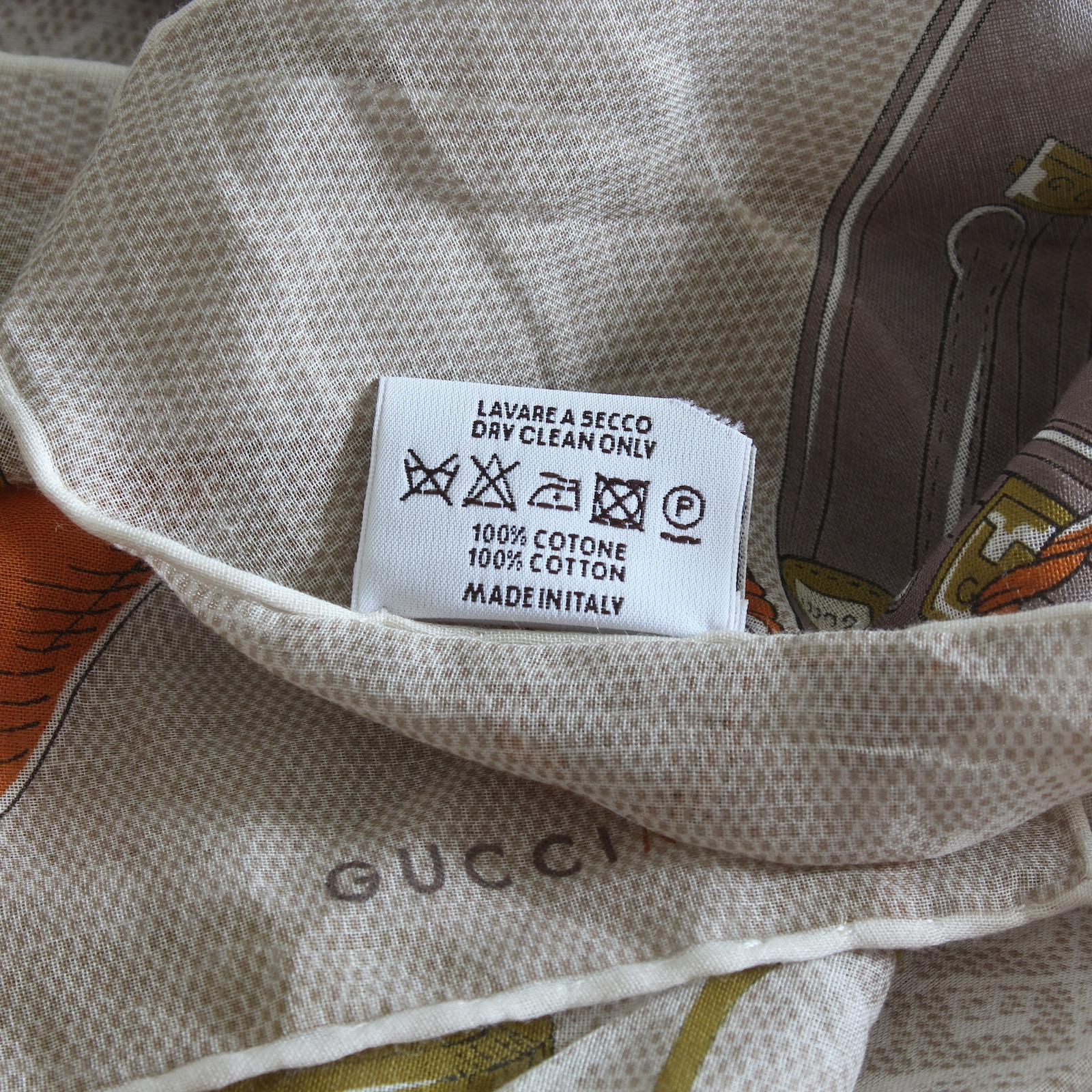 Gucci Beige Brown Cotton Scarf Limited Edition 2011 en vente 3