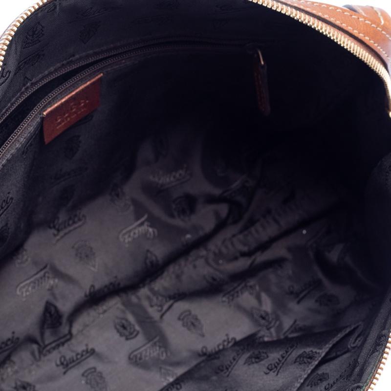 Gucci Beige/Brown Crystal Canvas and Leather Duchessa Satchel 7